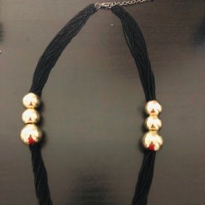 Black and Gold Necklace and Earing set
